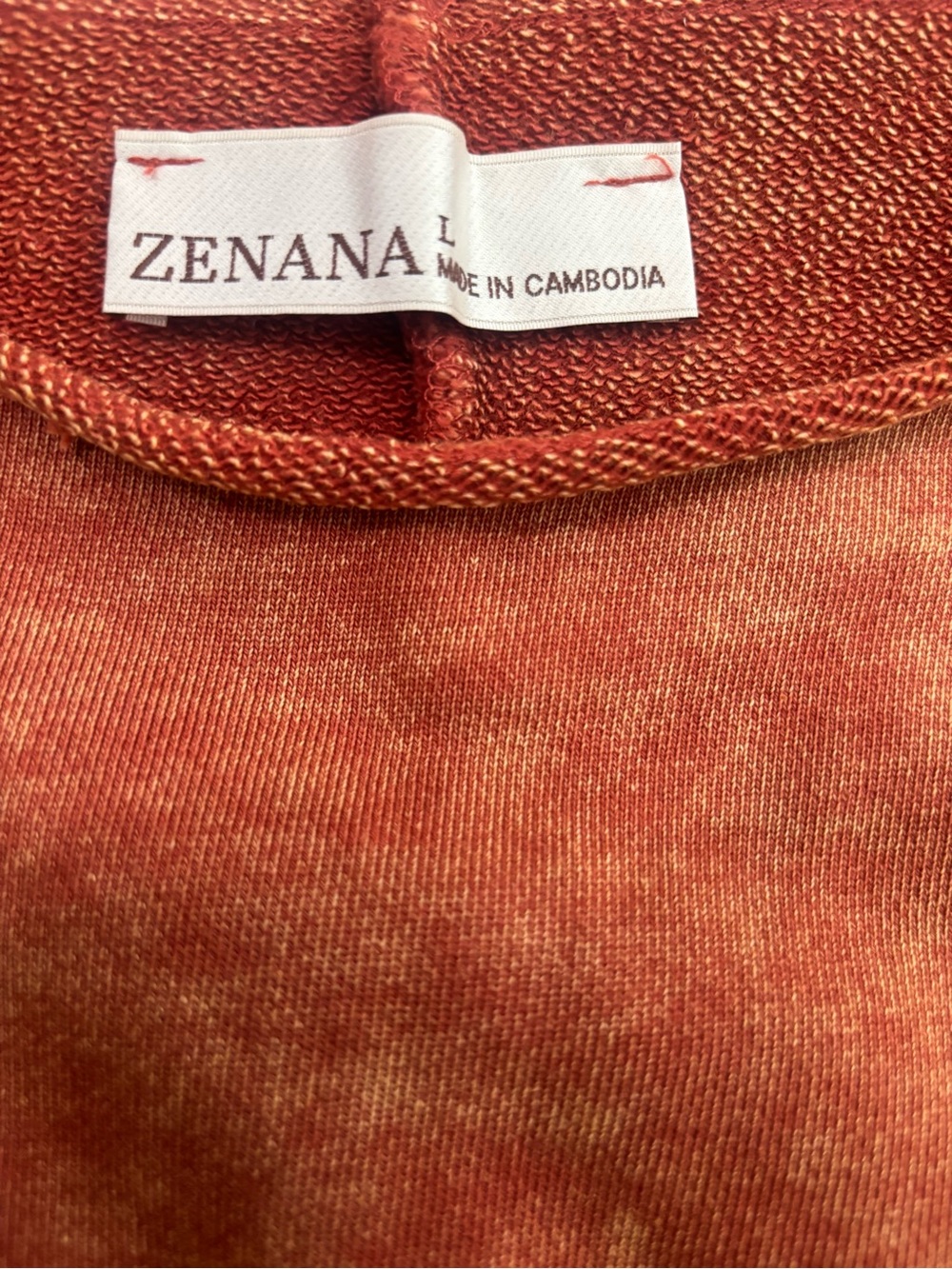 Zenana Acid-Washed Rust Top — Size Large - Picture 4 of 5